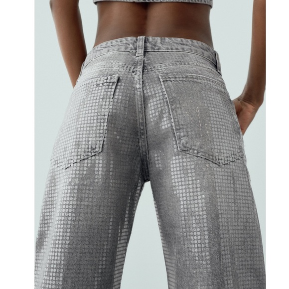 Zara Sequin Jeans NWT - Picture 4 of 6